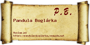 Pandula Boglárka névjegykártya