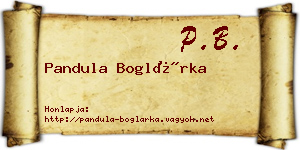 Pandula Boglárka névjegykártya